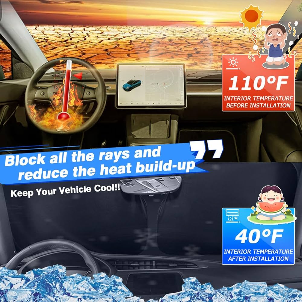 Amazon.com: Canvcle Windshield Sun Shade for 2022-2025 2026